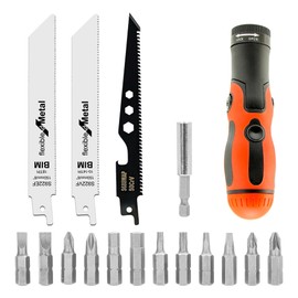 CORTOOL Multi Blades Hand Saw, Small Hand Saw Tool Set for Cutting Wood, Drywall, Plywood, Plastic, Soft Metal for DIY Crafts in Portable Storage Case with Screwdriver Bits