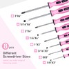 FASTPRO 8-Piece Pink Magnetic Screwdrivers Set with 4 Phillips and