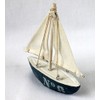 Sailing ship small sail boat No8 wood textile 12 cm
