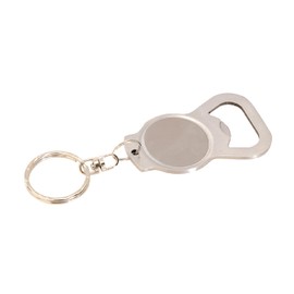 Thirsty Rhino Koin, Stainless Steel Vintage Bottle Opener Keychain Key Ring, Brushed Silver (Set of 2)