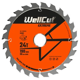 WellCut WC-C1903024 TCT Circular Saw Blade 190 x 2.4 x 30 mm 24 Teeth for Wood