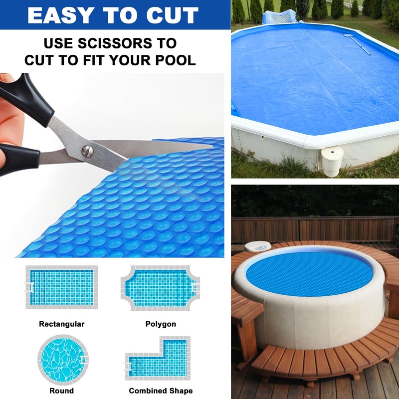 Kestnsee Hot Tub Spa Solar Bubble Cover Blanket for Round