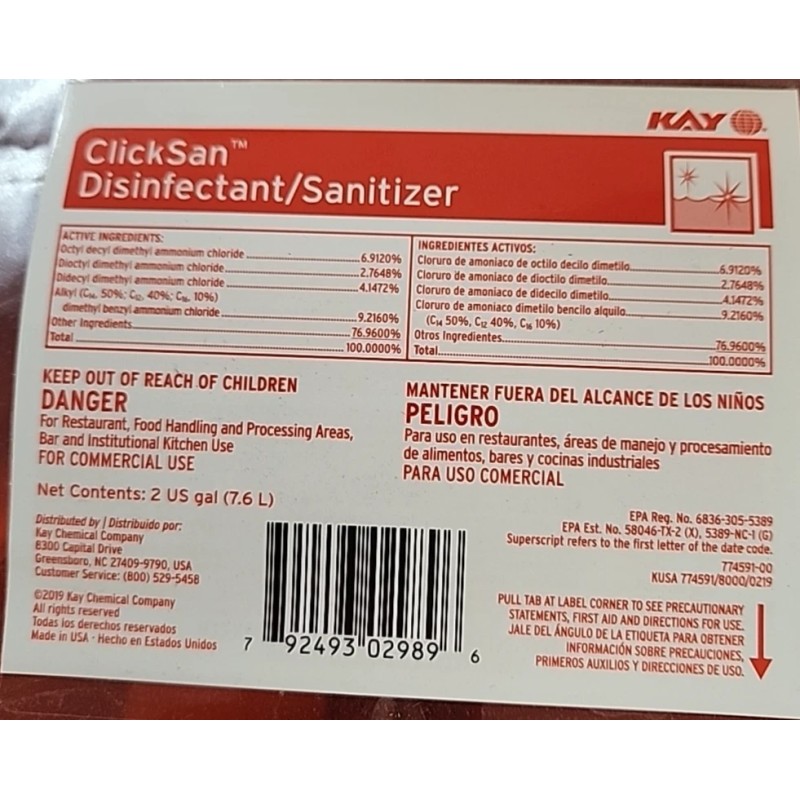 KAYQUAT Kay ClickSan Disinfectant/Sanitizer 1110856/ Box of 2 x 2