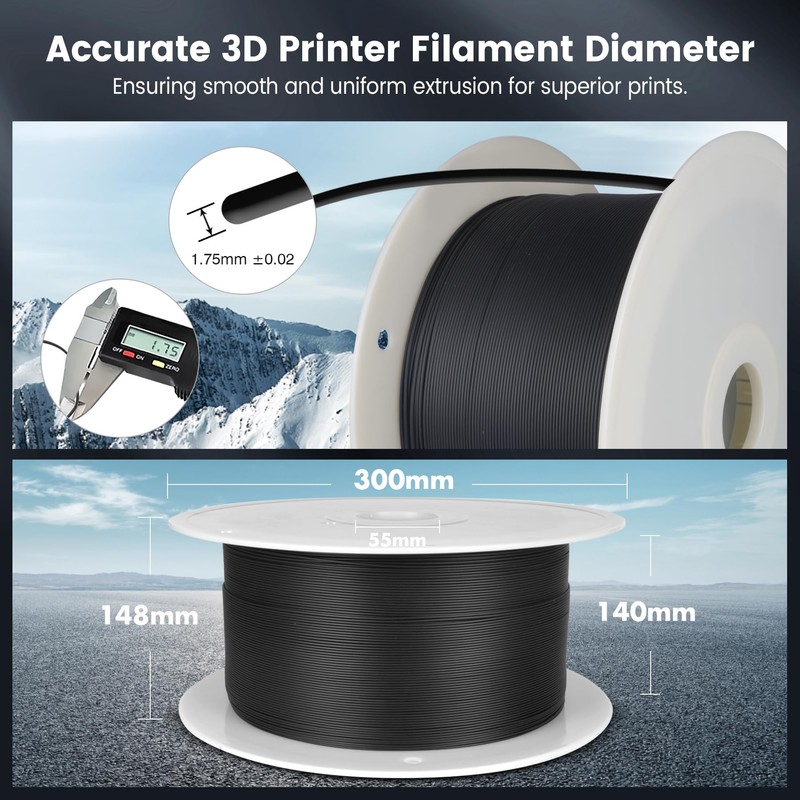 SUNLU Large Spool 5KG PETG Filament, 3D Printer Filament PETG