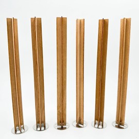 XUANRI 20 Set 5.1x0.5inch Cross Wood Wicks with Metal Base Stand for Candles Making Smokeless Wooden Candle Wicks for Soy Wax