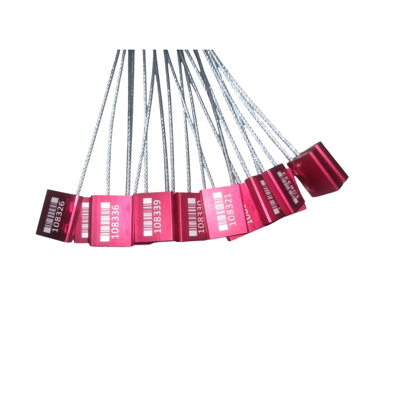 20x 40cm Red Barrier Cable Seals – Tamper-Proof Steel Strap,