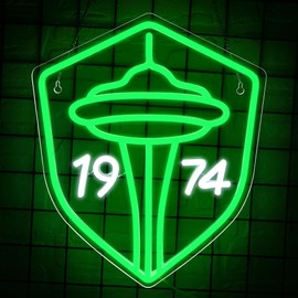 Soccer Neon Sign for Wall Decor Seattle Sport LED Sign Soccer Team Logo Neon Light for Garage Decor Man Cave Dormitory Bar Club Shop Birthday Gifts for Soccer Fans USB Powered(ZKXD220)