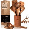 KLYRO Wooden Spoons for Cooking, Nonstick Kitchen Utensils Set with
