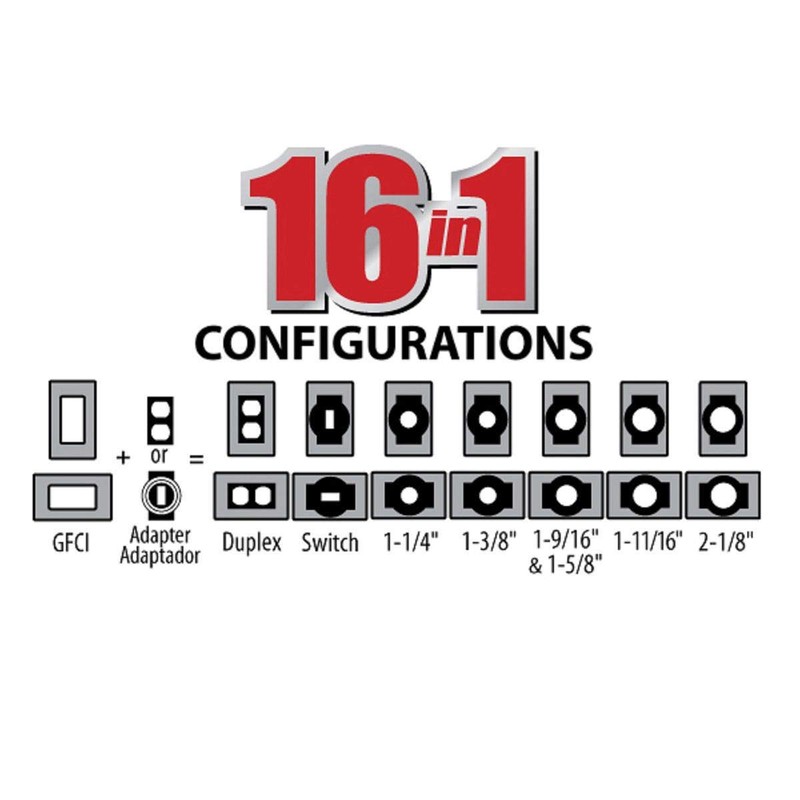 Taymac ML450G Single-Gang Mount 16-in-1 Flat Nonmetallic Weatherproof Vertical/Horizontal, 1-Pack,