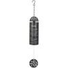 Family Sonnet Black Cylinder Steel Wind Chime Outdoor Garden Windchimes