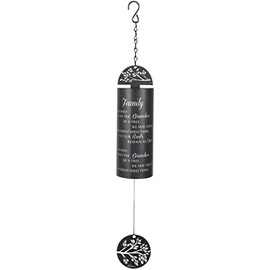 Family Sonnet Black Cylinder Steel Wind Chime Outdoor Garden Windchimes 22 Inch