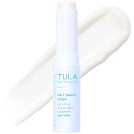TULA Skin Care 24-7 Power Swipe - Bálsamo hidratante de día y noche | Tratamiento de círculo oscuro debajo de los ojos, hidrata e ilumina al instante la zona debajo de los ojos, portátil y perfecto para usar sobre la marcha | 0.25 onzas