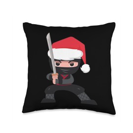 Christmas Ninja Boys Cool Graphic Kids Design Throw Pillow