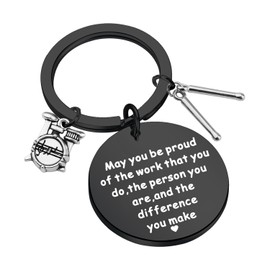 PLITI Drummer Gift Drummer Keychain Percussion Drumsticks gift Drummer Boyfriend Gift Drum Gift for Percussionist Drummer (Be proud drummer kyblU)