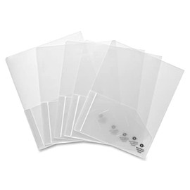 Business Source Translucent Double Pocket Portfolios - Pack of 5 - Clear (78499)