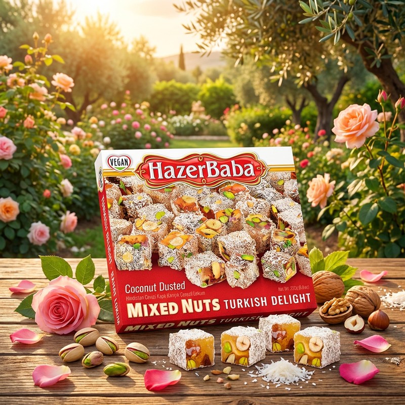 Hazer Baba Turkish Delight Candy with Pistachio, Almond, Hazelnut &