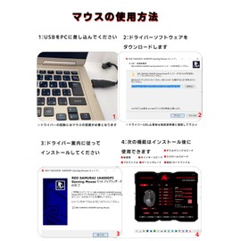 RED SAMURAI Gaming Mouse Wired Mouse 16400dpi 1000Hz 18pcs Program Button Side Button Weight Adjustment Stable Grip Backlight Customized Program MMO/FPS/MOBA Gaming Mouse (Black)