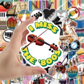 Orchestral Music Water Bottle Stickers for Kids,100 PCS Stickers Pack for Laptop Phone Skateboard Bicycle Bumper Suitcase Luggage Car Guitar,Waterproof Aesthetic Vinyl Stickers for Teens Girls