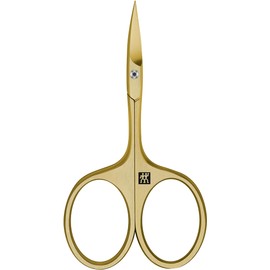 ZWILLING Cuticle Scissors (For Fine Cutting of Cuticles and Skin Remnants, Safe Nail Care, Sharp Edge) Premium, Gold, 95 mm