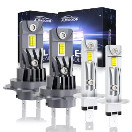 AUIMSOCO H1 H7 LED Headlight High Low Beam Bulbs Kit Super Bright Cool White 6500K Combo