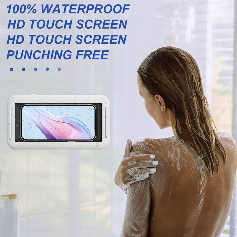 Shower Phone Holder Waterproof Antifog Phone Wall Mount for Bathroom