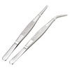 wilcractk Tweezers Set Curved and Straight Stainless Steel 14 cm