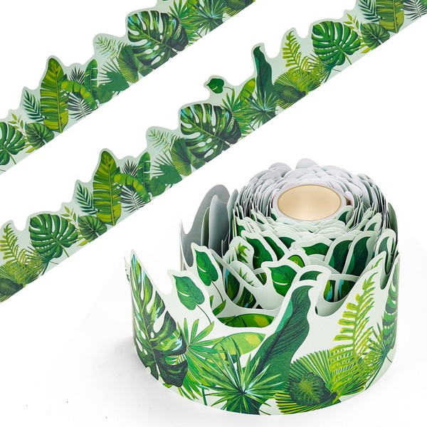 66ft Bulletin Board Borders, Straight Rolled Border Trim with Green