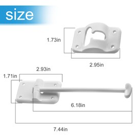TNITRIB RV T-Style Door Holder Catch 6" for Latch Holder Camper Trailer Cargo Hatch White 2 Pack with Screws