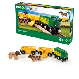 BRIO World Farm Train Set - 5-Piece FSC-Certified Accessories - Works with All Railway Sets - Includes Engine, Horse, Cow & Livestock Cars - Fun Play for Kids Ages 3 & Up