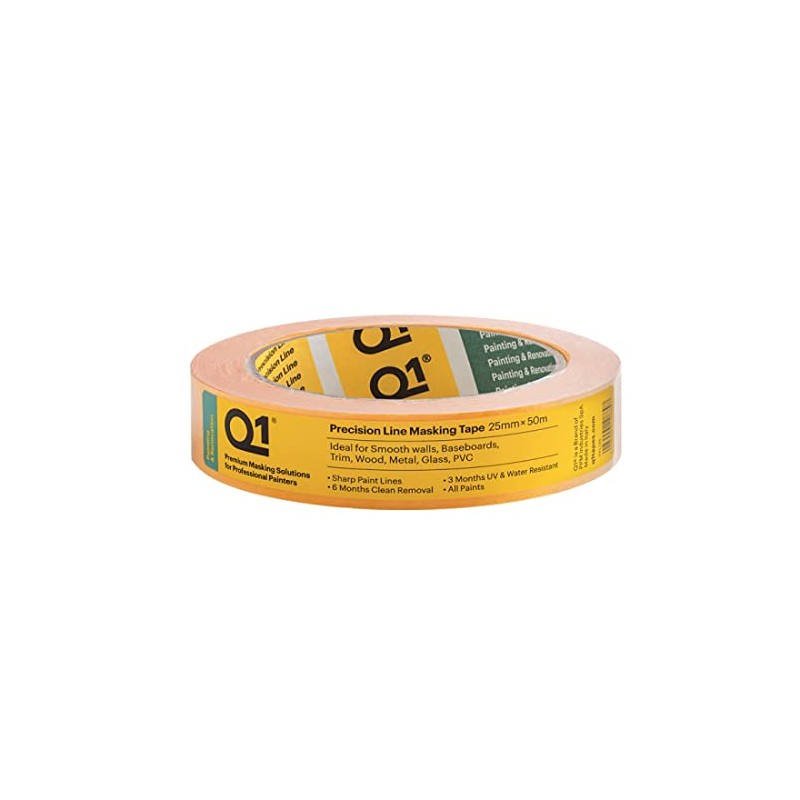 Graff-City Q1 Precision Line Masking Tape 25mm x 50m (Orange)