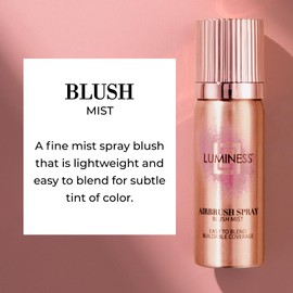 LUMINESS Airbrush Spray Blush Makeup - Fine Mist, Lightweight, Travel Size - Buildable Coverage for All Skin Tones, Natural Radiant Finish, Nourishing Formula with Vitamin E, Long-Lasting & Blendable