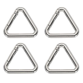 PATIKIL 1" Metal Triangle Ring Buckle, 4 Pack Triangle Jump Rings Spring Snap Clip Trigger Keychain for Purses Handbag Strap Clasp, Silver Tone