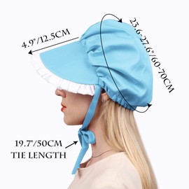 C-ZOFEK Women's Colonial Cap Medieval Bonnet Hat for Christmas Cosplay Headwear, Blue, One Size