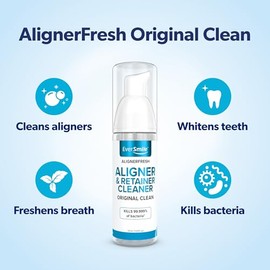 EverSmile AlignerFresh Original Clean - AlignerFresh Cleaning Foam for Invisalign, ClearCorrect, Essix, Hawley Trays/Aligners. Cleans, Eliminates Bact