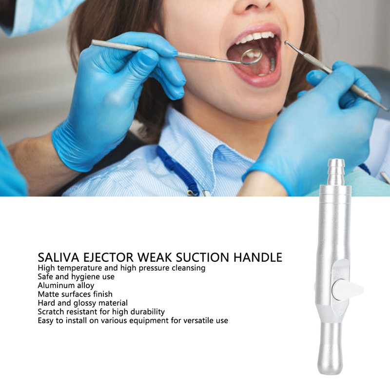 Saliva Ejector Weak Suction Handle Aluminum Alloy Scratch Proof Detachable
