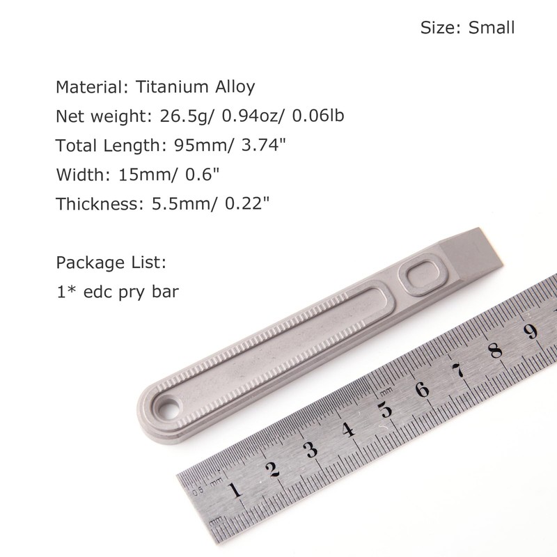Hamans EDC Pry Bar Titanium Prybar Mini Multi Tool Titanium