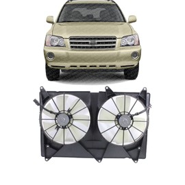 US AUTO PARTS PLUS New Front Radiator Fan Assembly Plastic Direct Replacement For Toyota Highlander 4 Cylinder 2001-2003 1636374290-PFM TO3120102