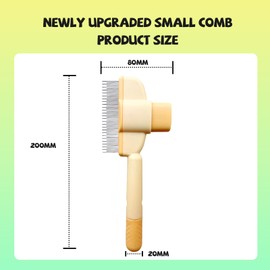 2 Pack Pet Comb Set Pet Hair Removal Brush Cat Dog Comb with Release Button with Stainless Steel Teeth,Gentle on Skin for Long Short Hair Pets,Banana Yellow Mint Green Suitable for Long and Short Hair