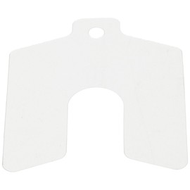 PVC (Polyvinyl Chloride) Slotted Shim, Matte, 0.0075" Thickness, 2" Width, 2" Length, 0.625" Slot Width (Pack of 20)