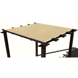 Heavy Duty Shade Sail - Straight Edge Sun Shade Cover - Shade Cloth for Patio, Pergola, Backyard, Awning (Beige, 8' x 10')