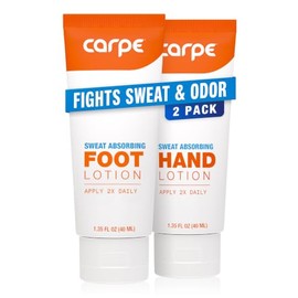 Carpe Antiperspirant Hand and Foot Lotion Package Deal (1 Hand and 1 Foot Tube - Save 17%), Stop Sweaty Hands and Sweaty, Smelly Feet, Dermatologist-Recommended, Most-Popular