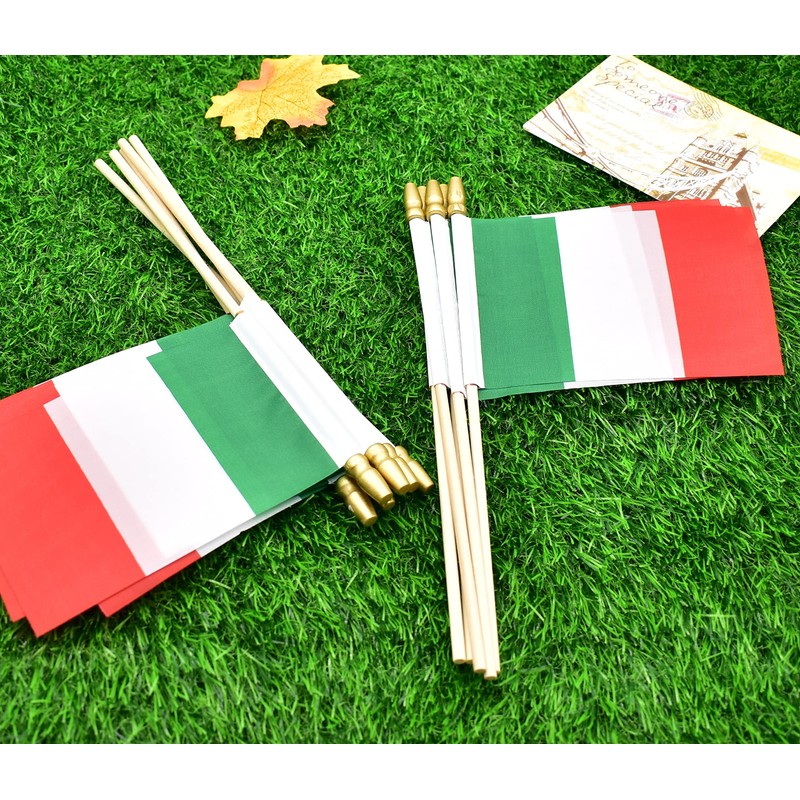 Lebei Small Italy Italian Flag Mini Handheld 4x6 Inch Stick