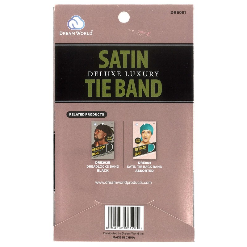 Dream World Women's Satin Deluxe Tie Band Black