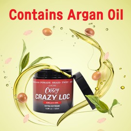 TheMore Crazy Crazy Loc, Super Extra Extreme Hold for Braid, Loc, Twist Hair, Perfect Styling Edge (500ml, Argan Oil)
