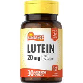 Sundance Lutein 20mg | 30 Softgels | with Zeaxanthin | Non-GMO and Gluten Free Supplement