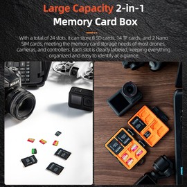 LICHIFIT Universal Memory Card Case for SD Card TF Card Nano SIM Card 24 Card Slots Large Capacity Card Storage Box Memory Card Organizer Case Shell Bag