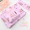 QRTDXP Rose Gold Gift Wrapping Paper Sheets for 40th Birthday,5pcs