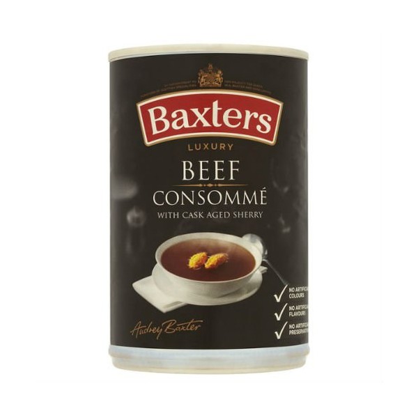 Baxters Luxury Beef Consommé with Cask Aged Sherry Soup 400g Case of 12