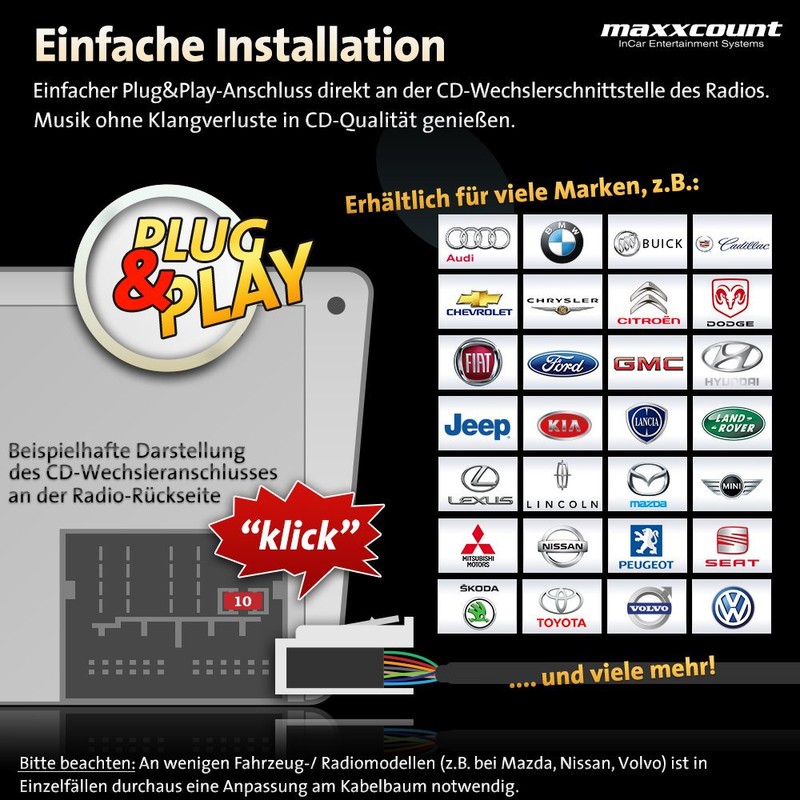 GROM Adapter for Select* Mitsubishi Cars USB Android® iPhone®; Bluetooth®