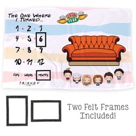 LOGOVISION Friends Baby Milestone Blanket, 36"x58" Central Perk Couch, Unisex for Baby Boy and Girl